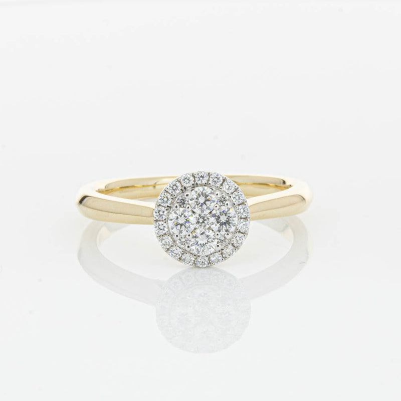 14ct Yellow Gold Diamond Mini Saturn Ring-Ring-Walker & Hall