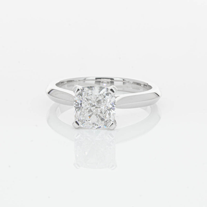 18ct White Gold 2.01ct Cushion Cut Diamond Venetian Ring-Ring-Walker & Hall