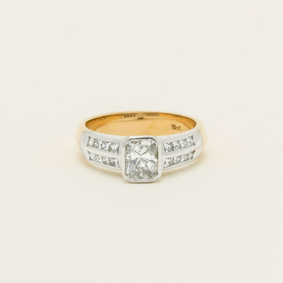 Deja Vu 18ct Yellow Gold 1.40ct Radiant Cut Diamond Ring - Ring - Walker & Hall