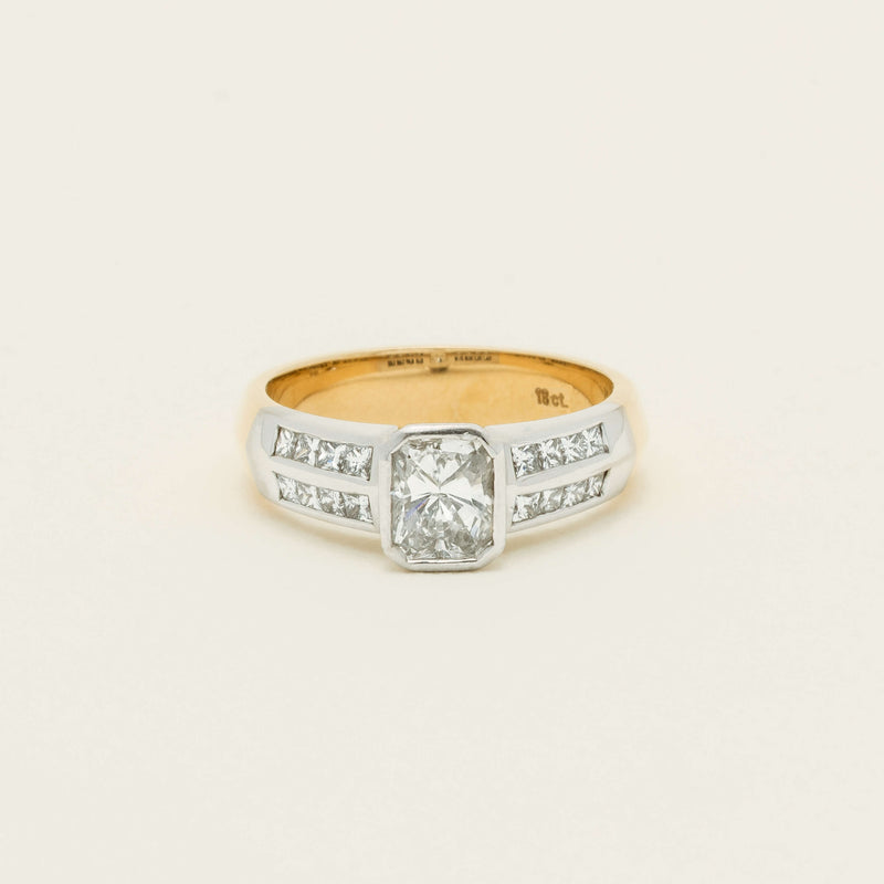 Deja Vu 18ct Yellow Gold 1.40ct Radiant Cut Diamond Ring - Ring - Walker & Hall