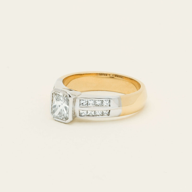 Deja Vu 18ct Yellow Gold 1.40ct Radiant Cut Diamond Ring - Ring - Walker & Hall