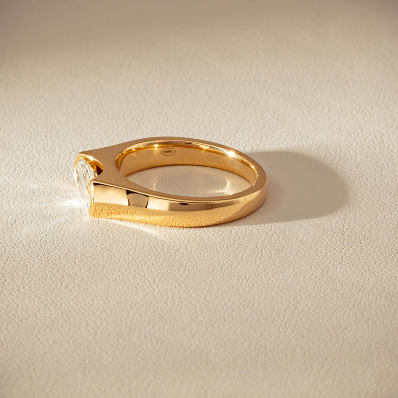 18ct Yellow Gold 1.00ct Oval Step-Cut Diamond Astrid Ring - Ring - Walker & Hall