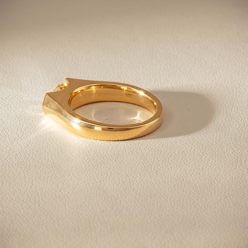 18ct Yellow Gold 1.00ct Oval Step-Cut Diamond Astrid Ring - Ring - Walker & Hall