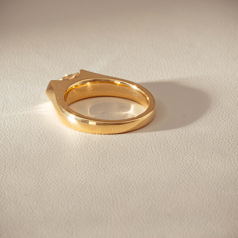 18ct Yellow Gold 1.00ct Oval Step-Cut Diamond Astrid Ring - Ring - Walker & Hall