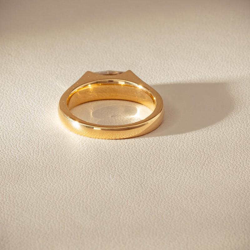 18ct Yellow Gold 1.00ct Oval Step-Cut Diamond Astrid Ring - Ring - Walker & Hall