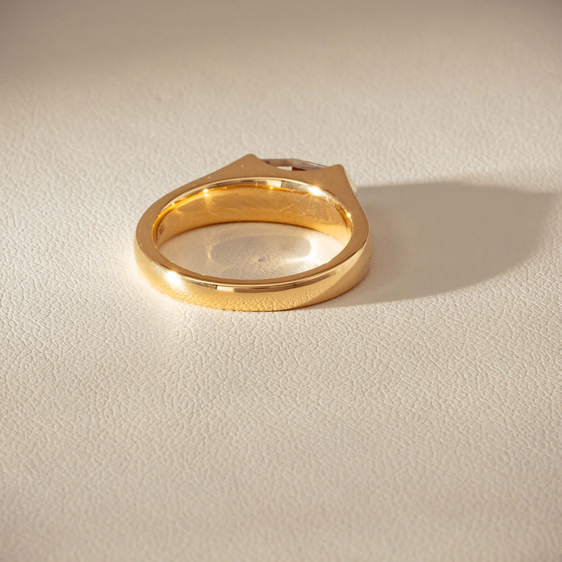 18ct Yellow Gold 1.00ct Oval Step-Cut Diamond Astrid Ring - Ring - Walker & Hall