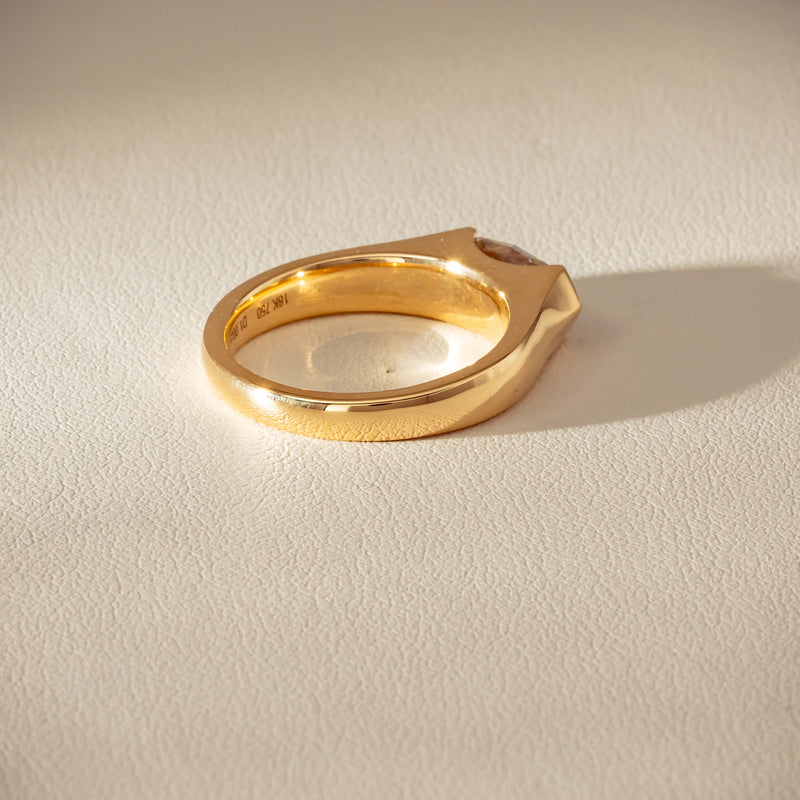 18ct Yellow Gold 1.00ct Oval Step-Cut Diamond Astrid Ring - Ring - Walker & Hall
