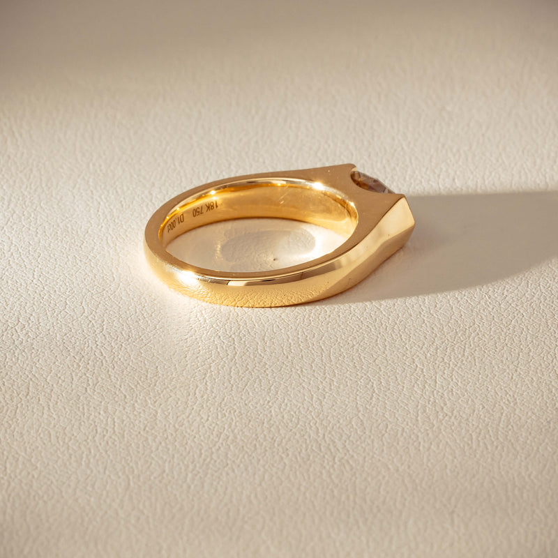 18ct Yellow Gold 1.00ct Oval Step-Cut Diamond Astrid Ring - Ring - Walker & Hall