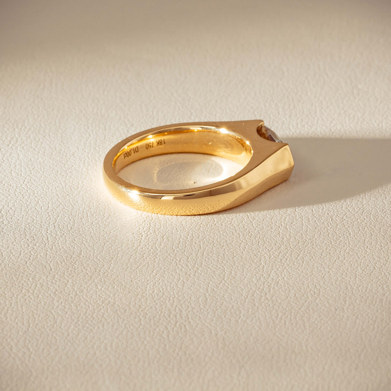 18ct Yellow Gold 1.00ct Oval Step-Cut Diamond Astrid Ring - Ring - Walker & Hall