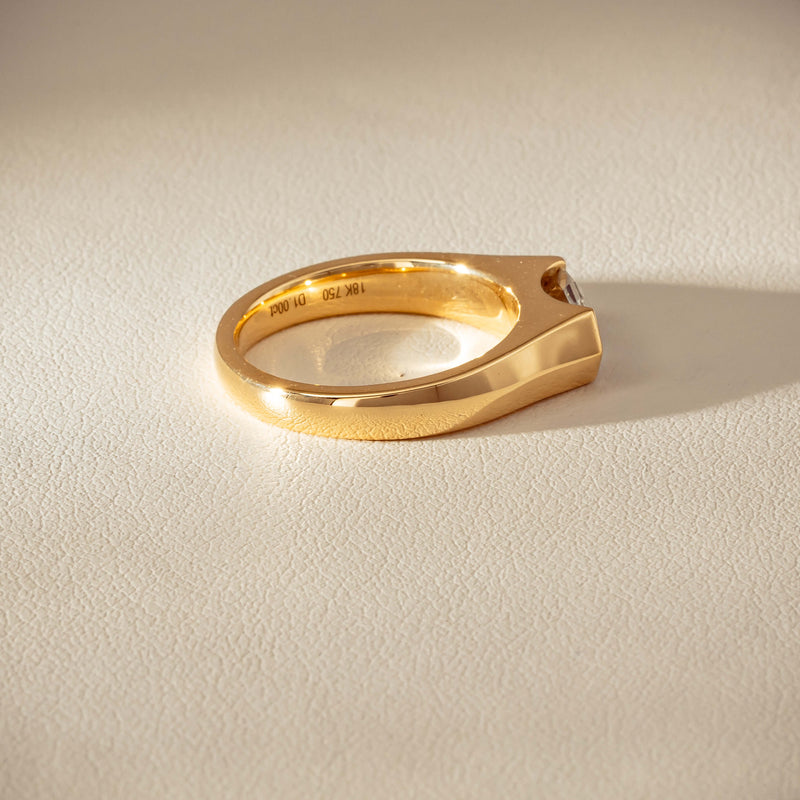 18ct Yellow Gold 1.00ct Oval Step-Cut Diamond Astrid Ring - Ring - Walker & Hall