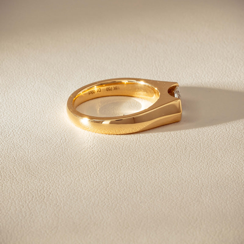 18ct Yellow Gold 1.00ct Oval Step-Cut Diamond Astrid Ring - Ring - Walker & Hall