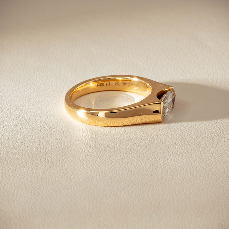 18ct Yellow Gold 1.00ct Oval Step-Cut Diamond Astrid Ring - Ring - Walker & Hall