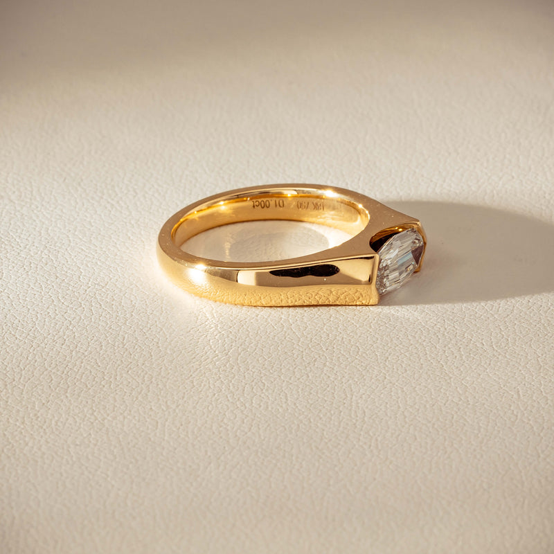 18ct Yellow Gold 1.00ct Oval Step-Cut Diamond Astrid Ring - Ring - Walker & Hall