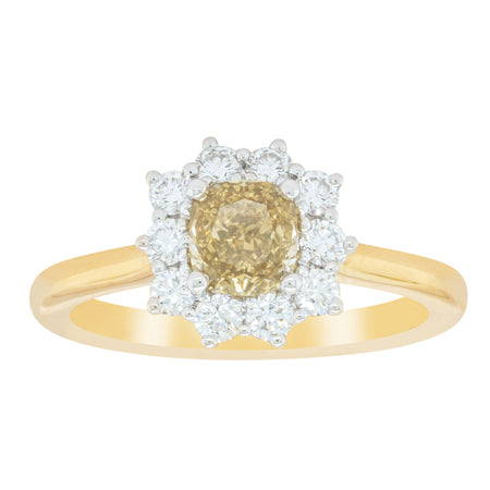 18ct Yellow Gold .82ct Cushion Cut Diamond Belle Ring - Ring - Walker & Hall