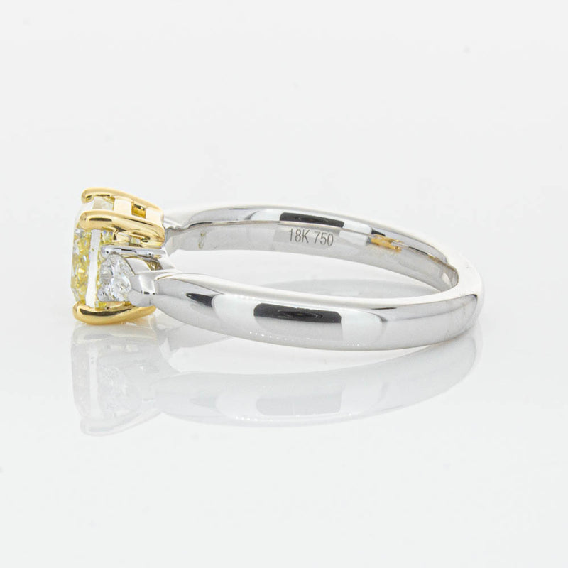 18ct White Gold 1.73ct Cushion Cut Yellow Diamond Ayla Ring-Ring-Walker & Hall