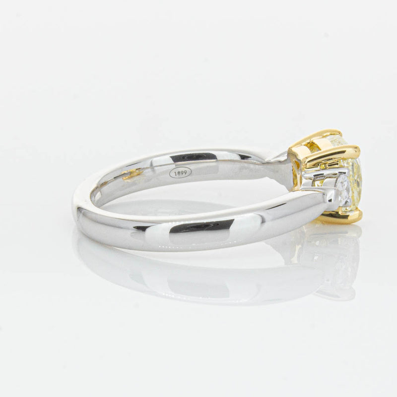 18ct White Gold 1.73ct Cushion Cut Yellow Diamond Ayla Ring-Ring-Walker & Hall