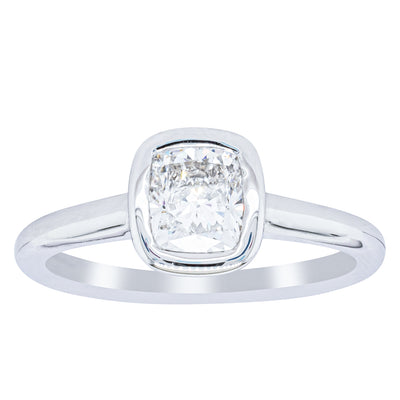 18ct White Gold 1.02ct Cushion Cut Diamond Natalia Ring - Ring - Walker & Hall