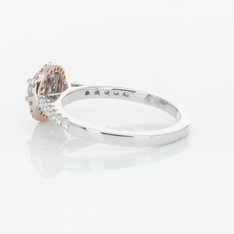 18ct White & Rose Gold .23ct Diamond Rosa Ring-Ring-Walker & Hall