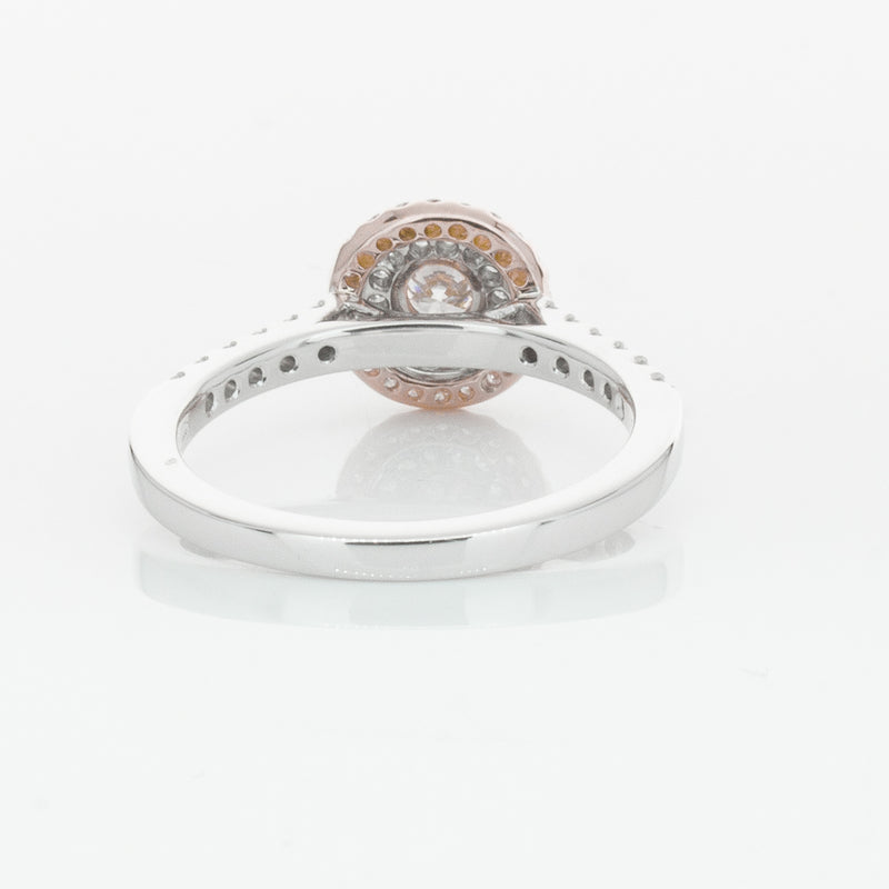 18ct White & Rose Gold .23ct Diamond Rosa Ring-Ring-Walker & Hall