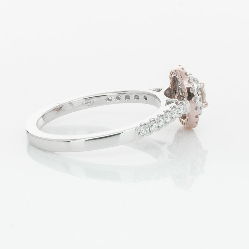 18ct White & Rose Gold .23ct Diamond Rosa Ring-Ring-Walker & Hall
