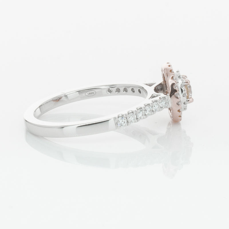 18ct White & Rose Gold .23ct Diamond Rosa Ring-Ring-Walker & Hall