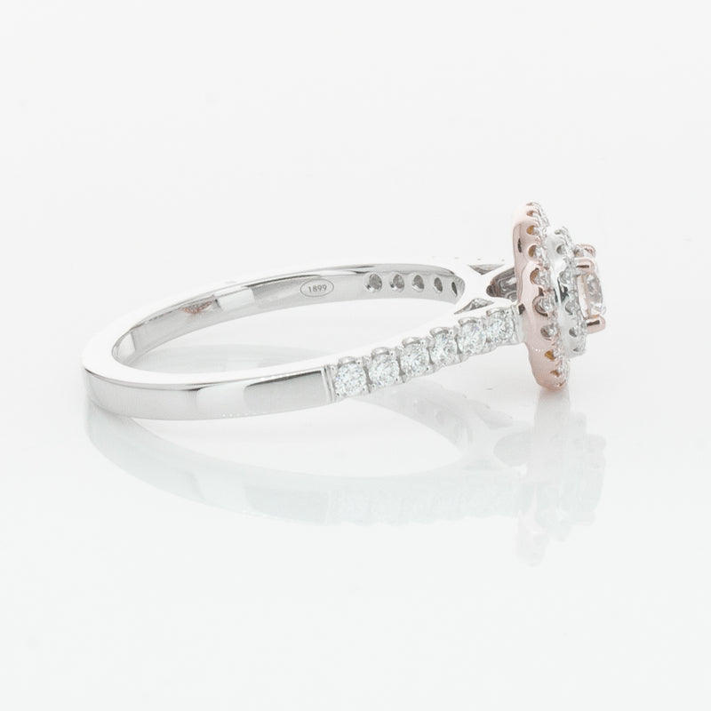 18ct White & Rose Gold .23ct Diamond Rosa Ring-Ring-Walker & Hall
