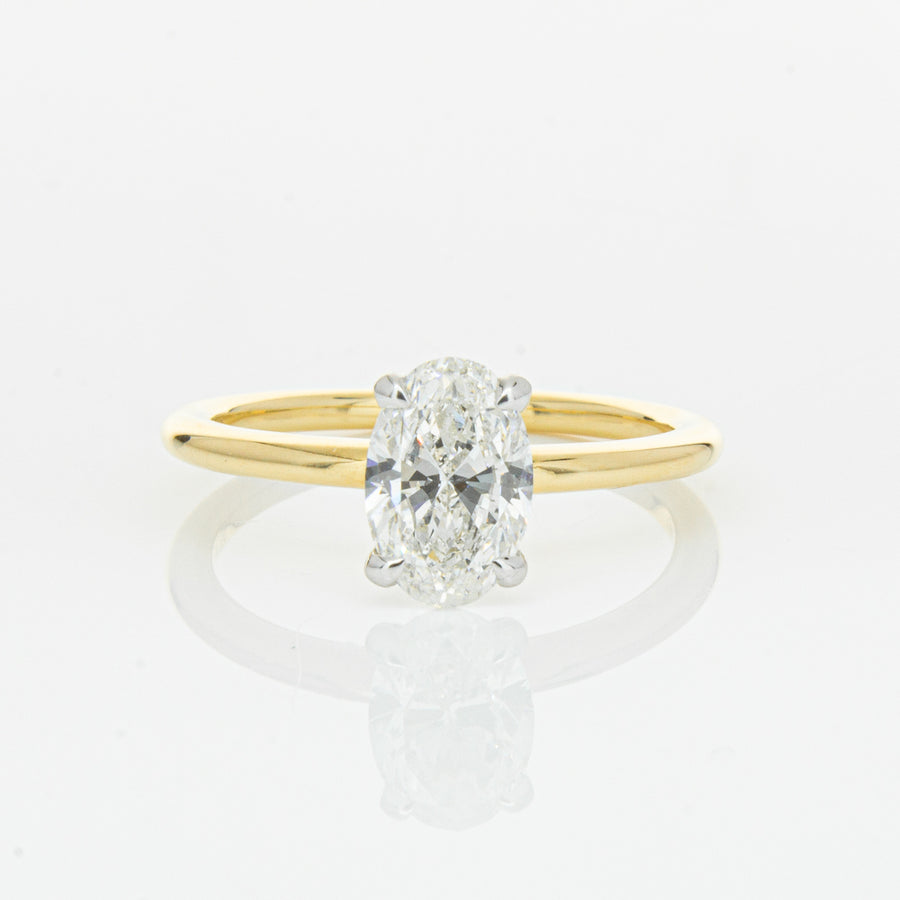 18ct Yellow Gold 1.21ct Oval Cut Diamond Melba Ring - Ring - Walker & Hall