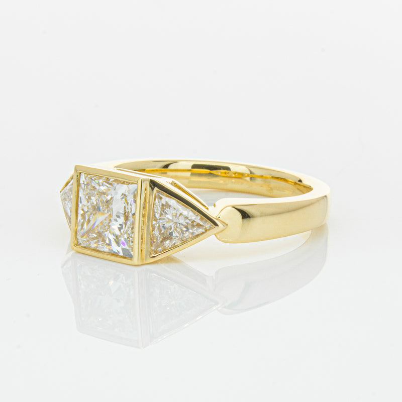18ct Yellow Gold 1.52ct Princess Cut Diamond Ring-Ring-Walker & Hall