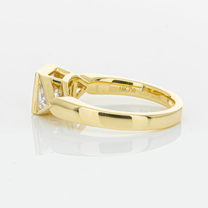 18ct Yellow Gold 1.52ct Princess Cut Diamond Ring-Ring-Walker & Hall