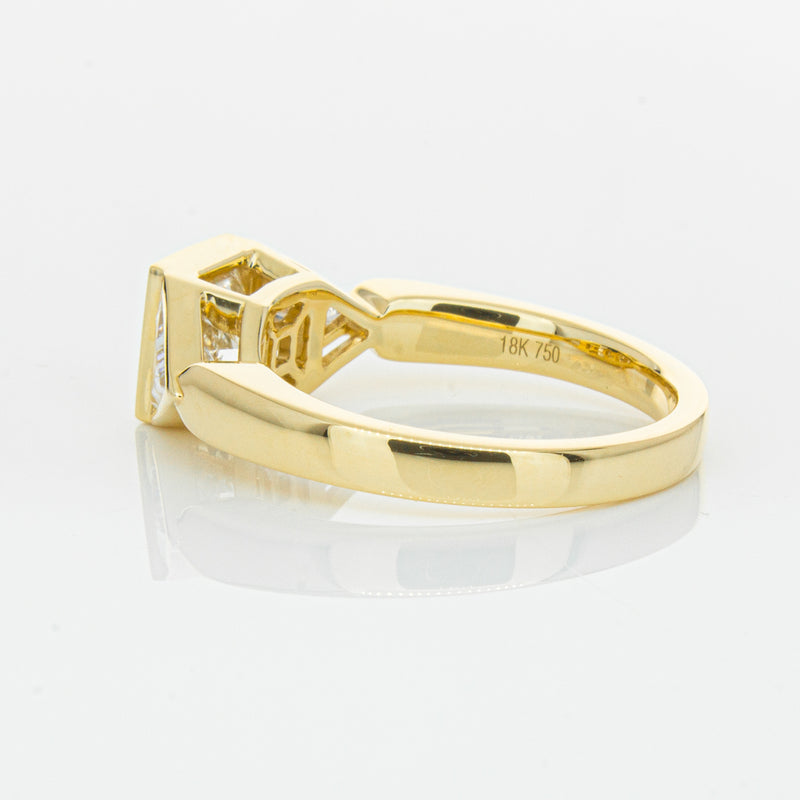 18ct Yellow Gold 1.52ct Princess Cut Diamond Ring-Ring-Walker & Hall