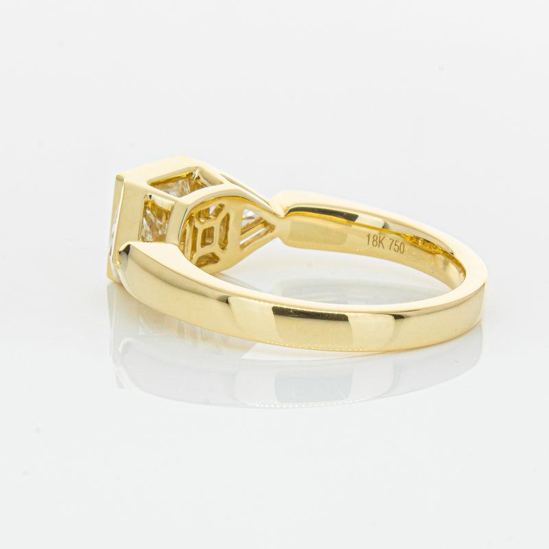 18ct Yellow Gold 1.52ct Princess Cut Diamond Ring-Ring-Walker & Hall