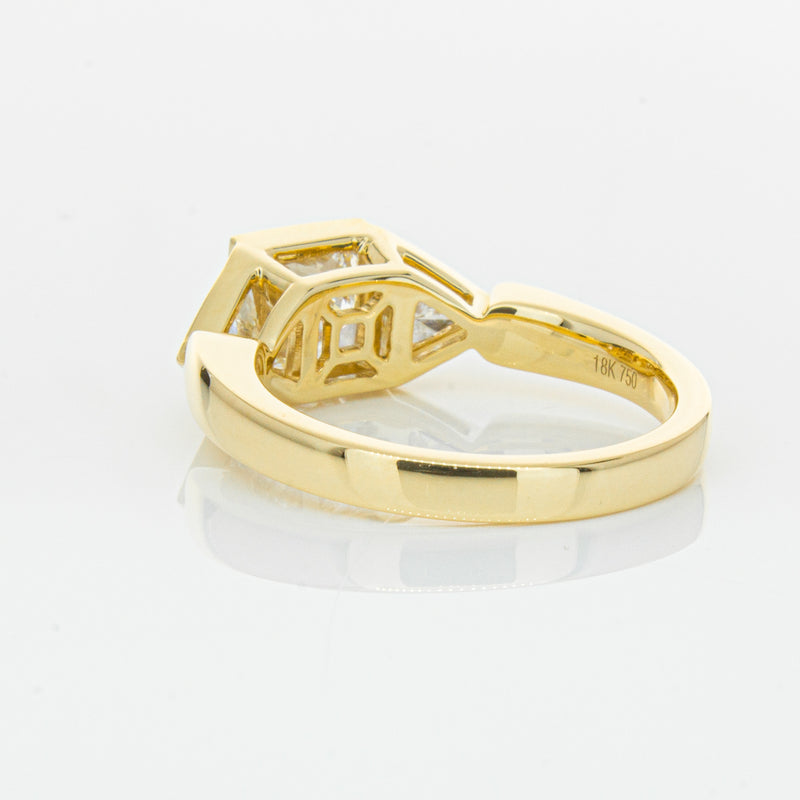 18ct Yellow Gold 1.52ct Princess Cut Diamond Ring-Ring-Walker & Hall