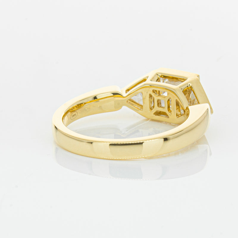 18ct Yellow Gold 1.52ct Princess Cut Diamond Ring-Ring-Walker & Hall