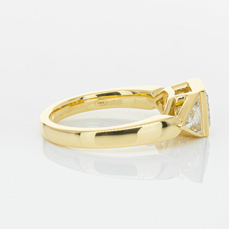 18ct Yellow Gold 1.52ct Princess Cut Diamond Ring-Ring-Walker & Hall