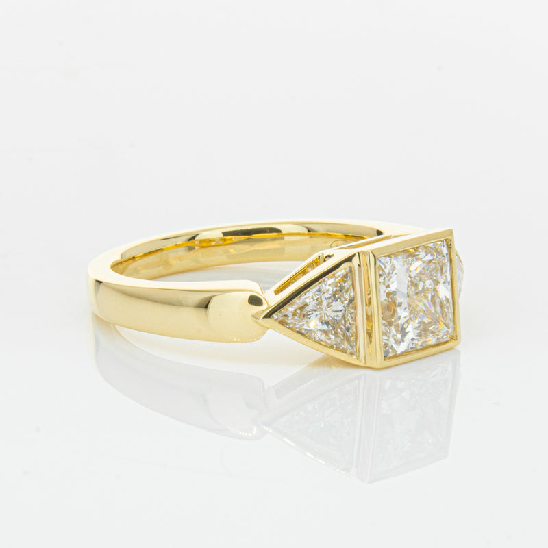 18ct Yellow Gold 1.52ct Princess Cut Diamond Ring-Ring-Walker & Hall