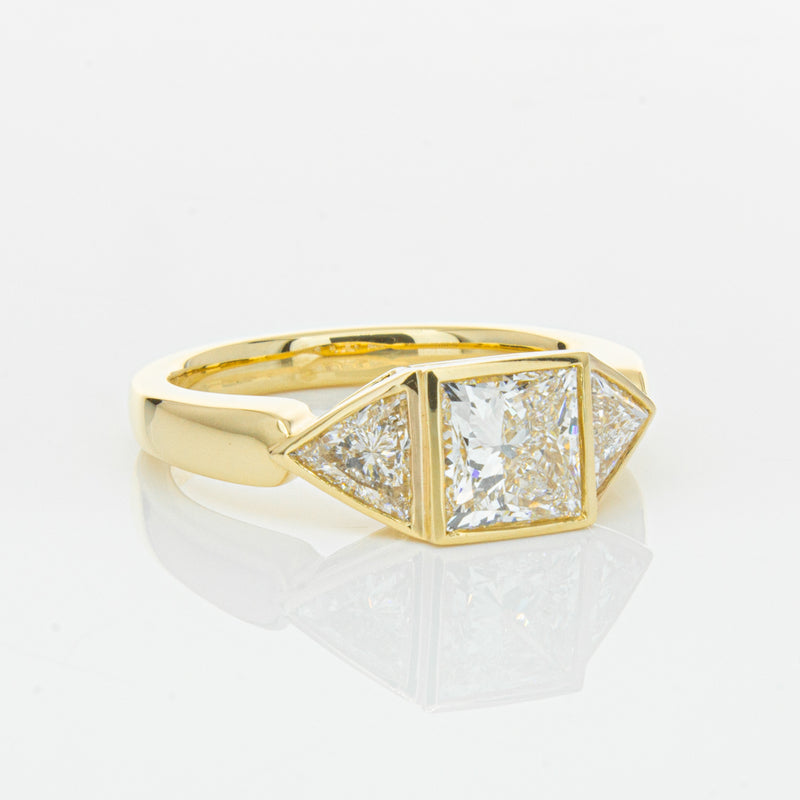 18ct Yellow Gold 1.52ct Princess Cut Diamond Ring-Ring-Walker & Hall