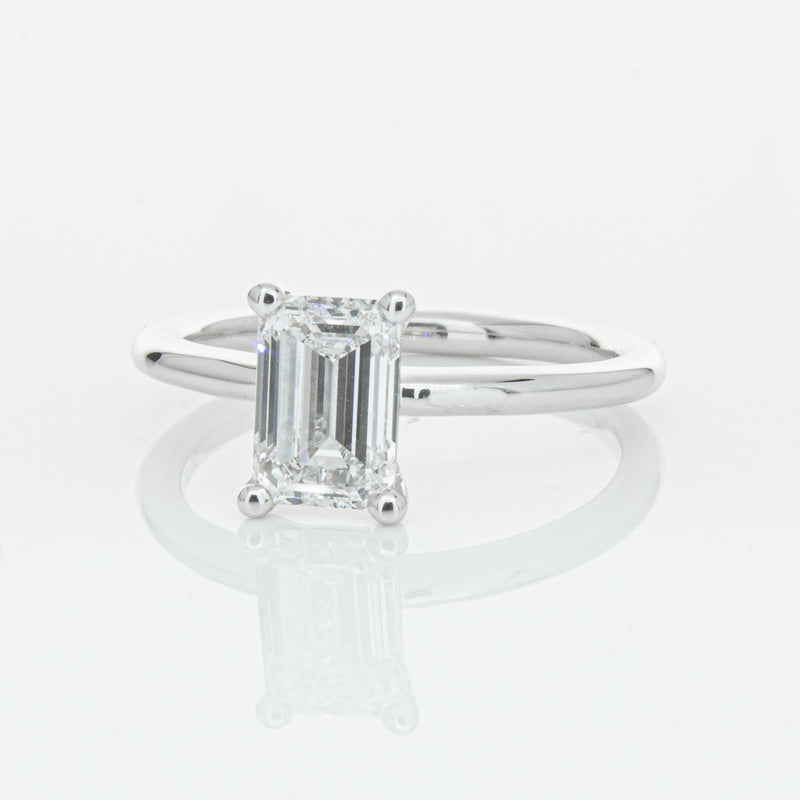 18ct White Gold 1.51ct Emerald Cut Diamond Melba Ring-Ring-Walker & Hall