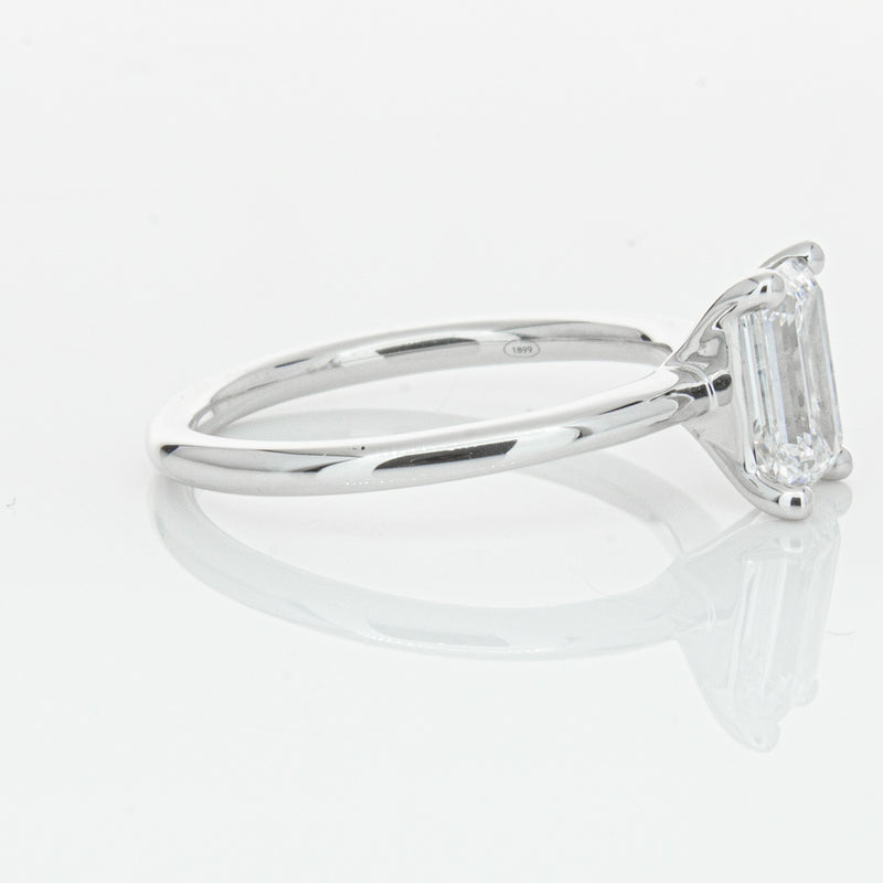 18ct White Gold 1.51ct Emerald Cut Diamond Melba Ring-Ring-Walker & Hall
