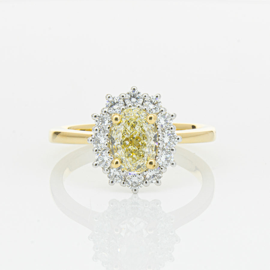 18ct Yellow Gold 1.21ct Oval Cut Diamond Belle Ring - Ring - Walker & Hall