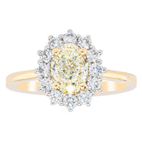 18ct Yellow Gold 1.21ct Oval Cut Diamond Belle Ring - Ring - Walker & Hall