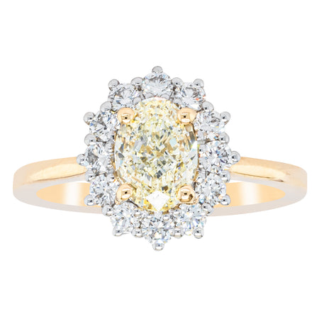 18ct Yellow Gold 1.21ct Oval Cut Diamond Belle Ring - Ring - Walker & Hall