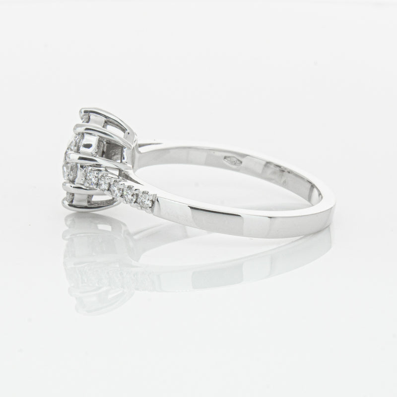 Deja Vu 18ct White Gold .60ct Diamond Cluster Ring-Ring-Walker & Hall