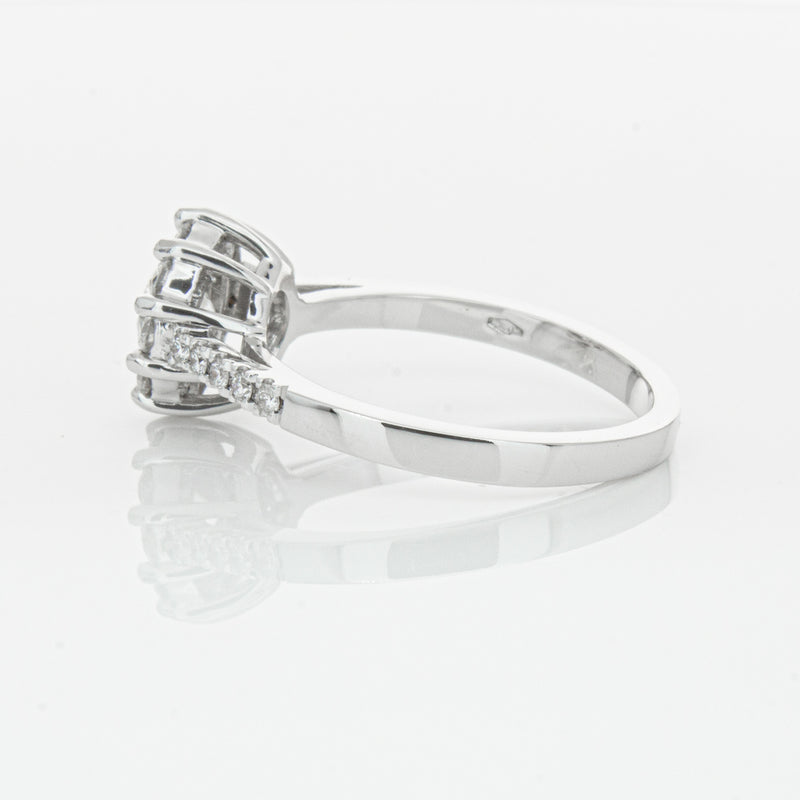 Deja Vu 18ct White Gold .60ct Diamond Cluster Ring-Ring-Walker & Hall