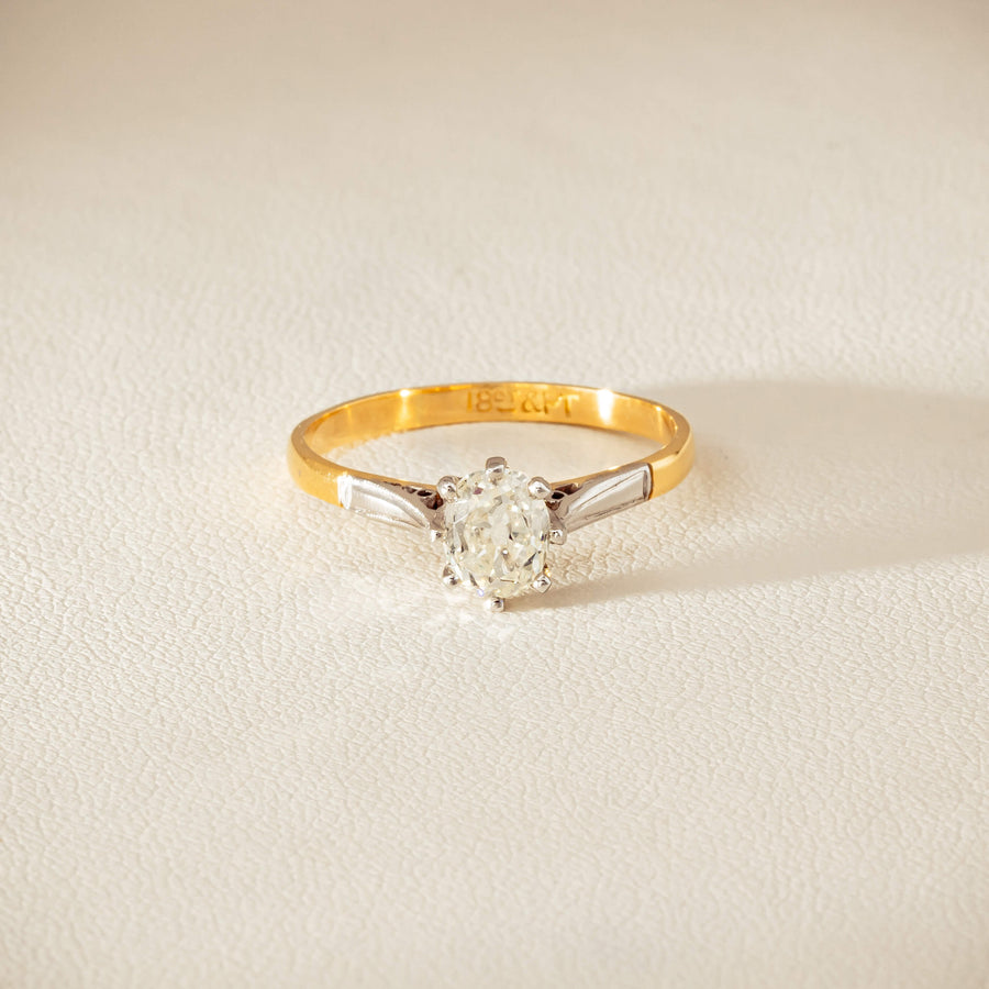 Deja Vu 18ct Yellow Gold .70ct Oval Old-Cut Diamond Ring - Ring - Walker & Hall