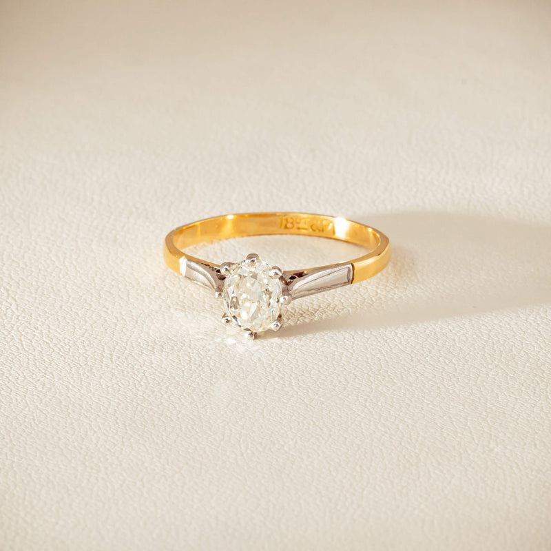 Deja Vu 18ct Yellow Gold .70ct Oval Old-Cut Diamond Ring - Ring - Walker & Hall