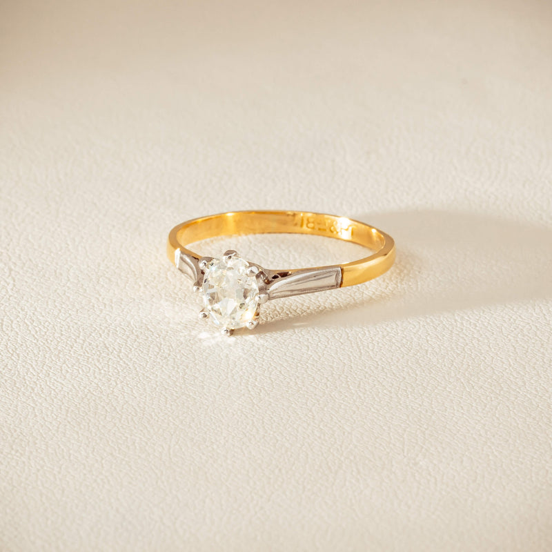 Deja Vu 18ct Yellow Gold .70ct Oval Old-Cut Diamond Ring - Ring - Walker & Hall
