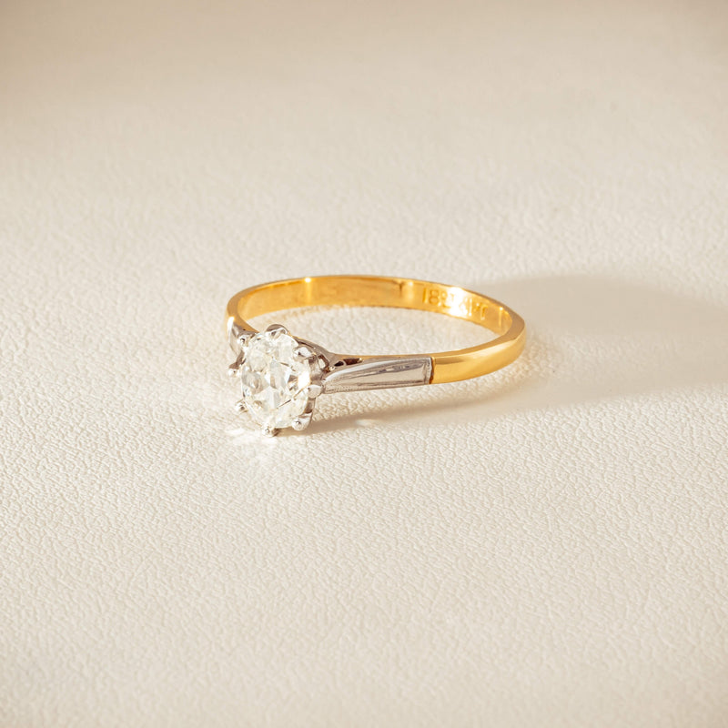 Deja Vu 18ct Yellow Gold .70ct Oval Old-Cut Diamond Ring - Ring - Walker & Hall
