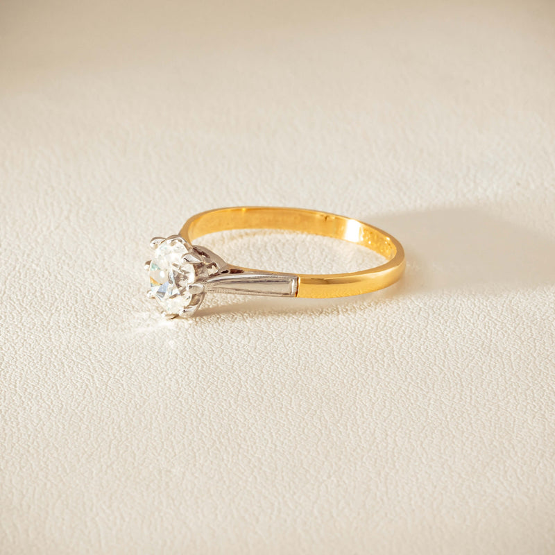 Deja Vu 18ct Yellow Gold .70ct Oval Old-Cut Diamond Ring - Ring - Walker & Hall