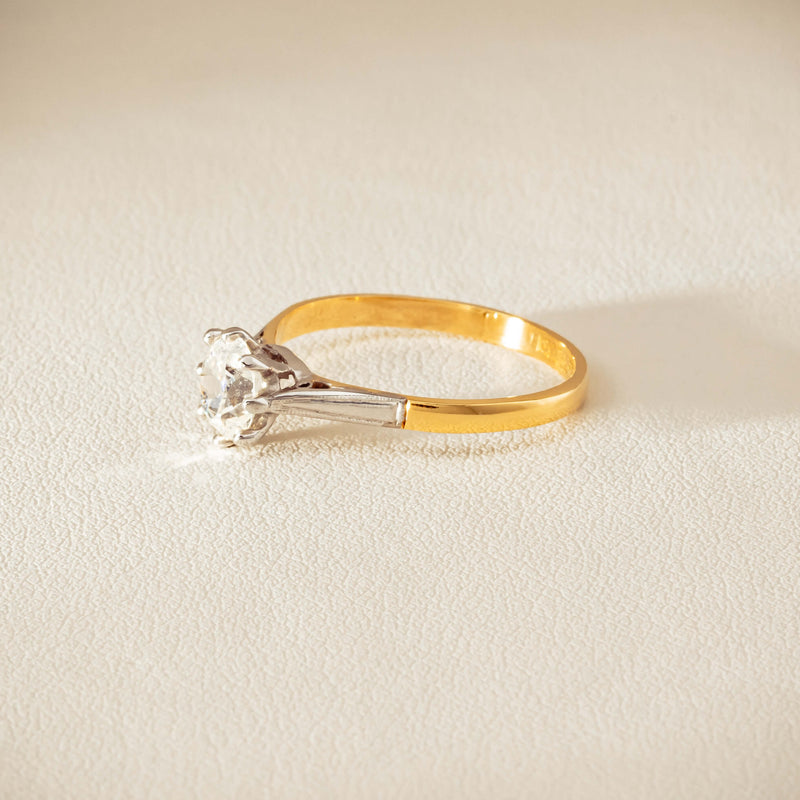 Deja Vu 18ct Yellow Gold .70ct Oval Old-Cut Diamond Ring - Ring - Walker & Hall