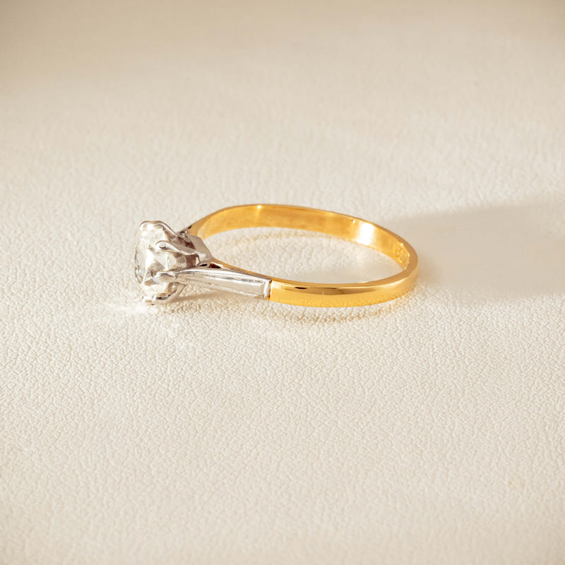 Deja Vu 18ct Yellow Gold .70ct Oval Old-Cut Diamond Ring - Ring - Walker & Hall